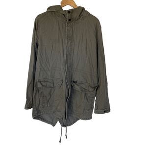 GLobe United by Fate zip up army green fleece hood coat draw string bottom XL